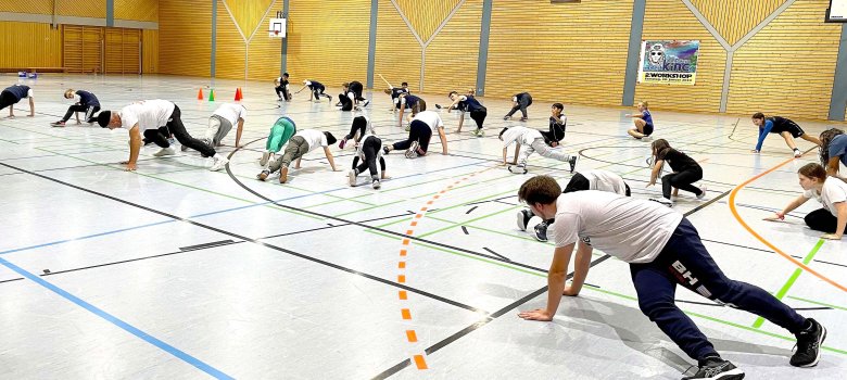 Breakdance-Gruppe des Fußballvereins