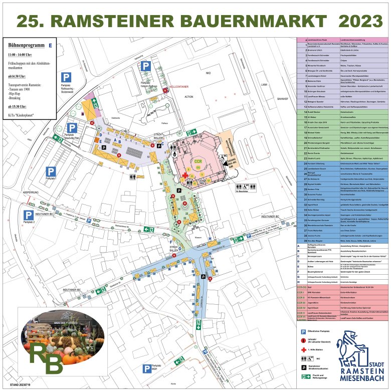 Plan Bauernmarkt mit Ausstellern