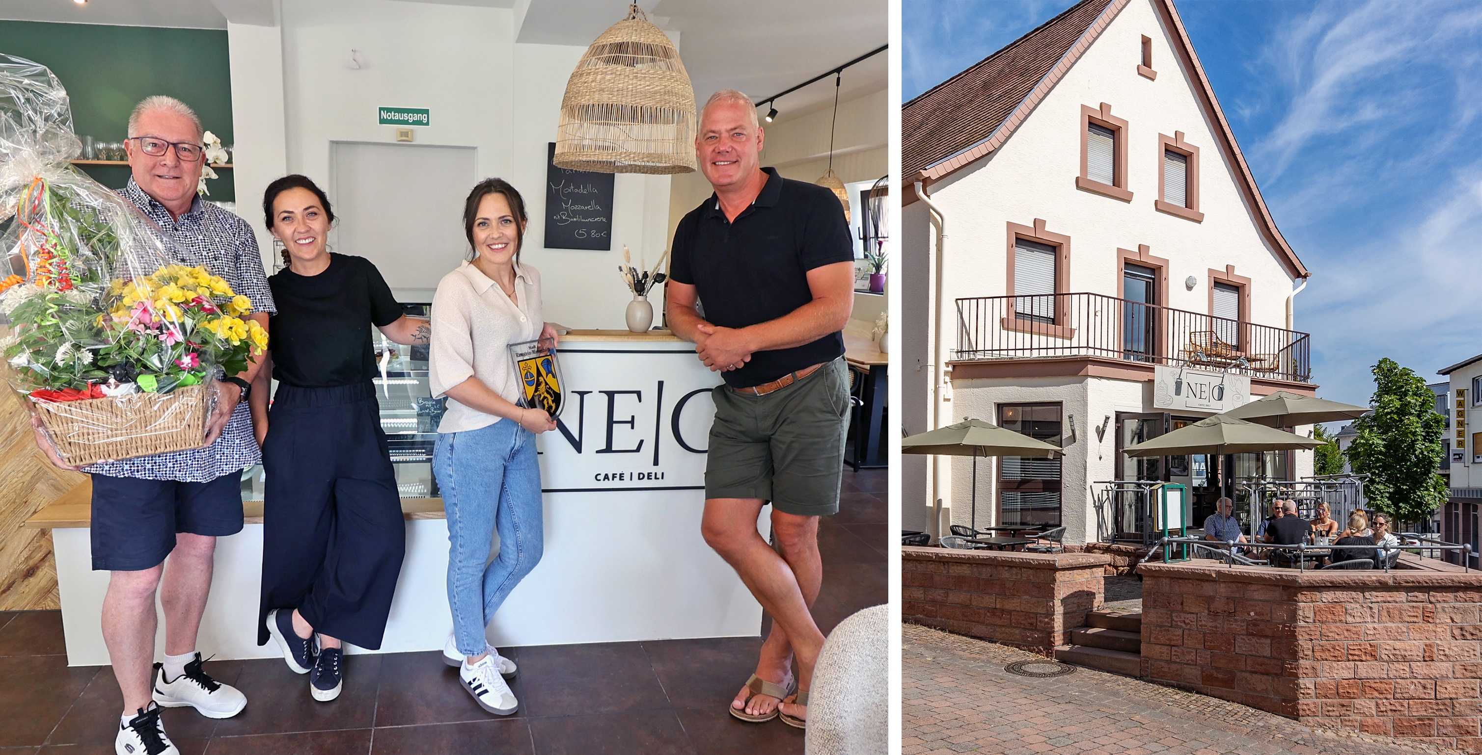 Montage Gratulation Eröffnung und Gebäude