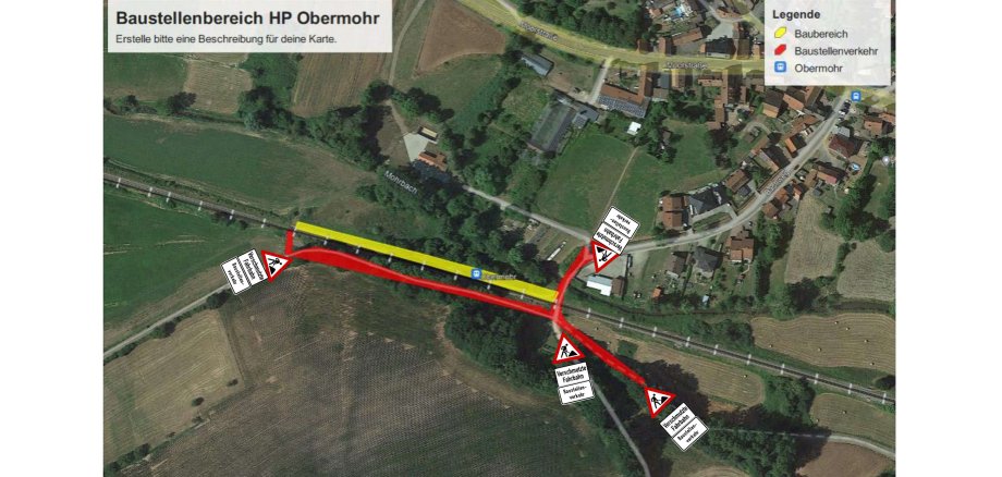 Plan Bauarbeiten Bahnhof Obermohr