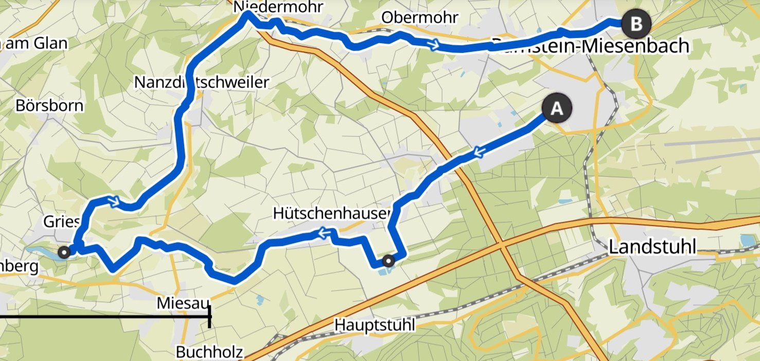 Tourverlauf zum Auftakt der Aktion Stadtradeln