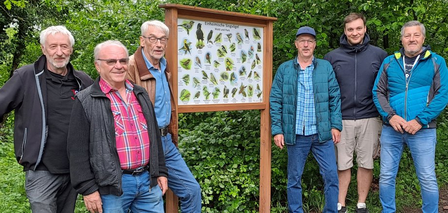 Verantwortliche Personen vor einer neuen Infotafel