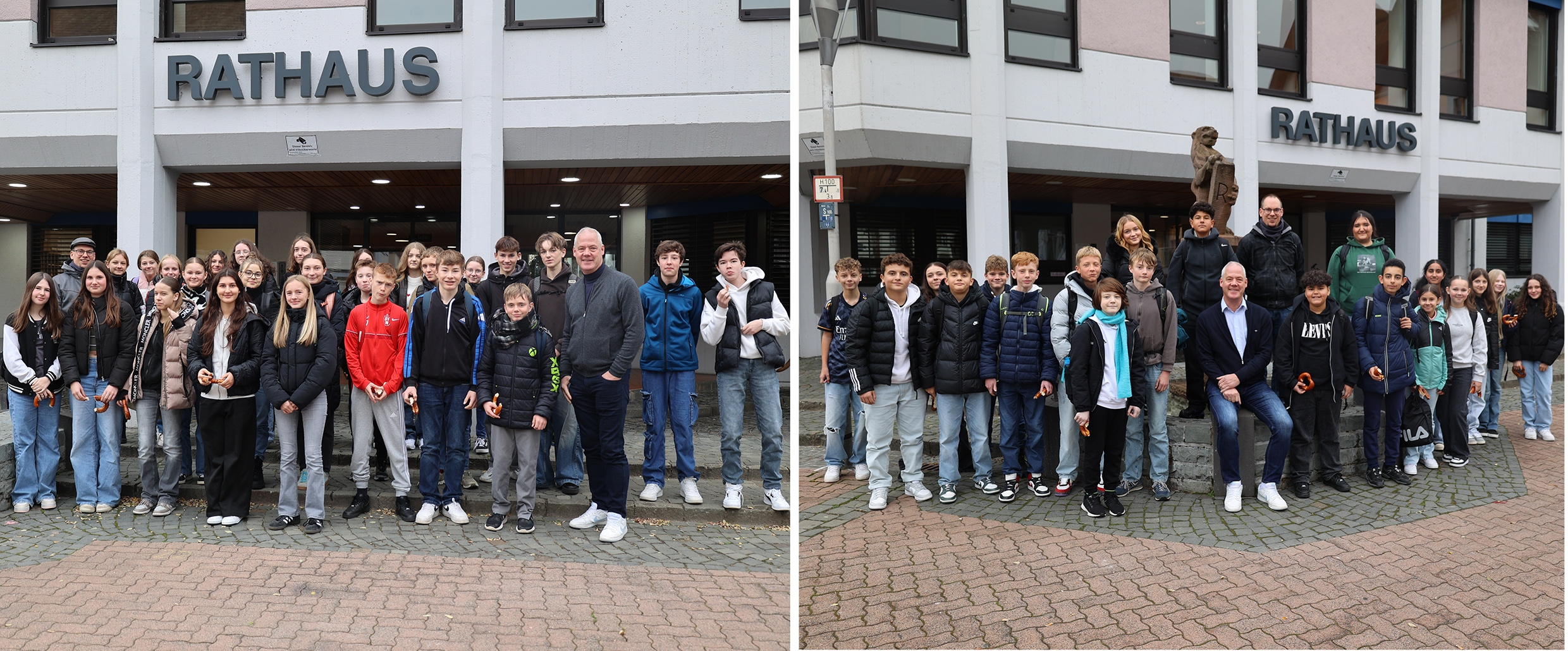 Fotos der beiden achten Klassen des Gymnasiums