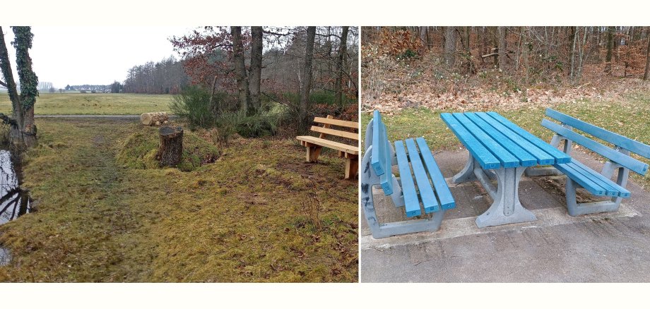 Fotos der beiden Bänke