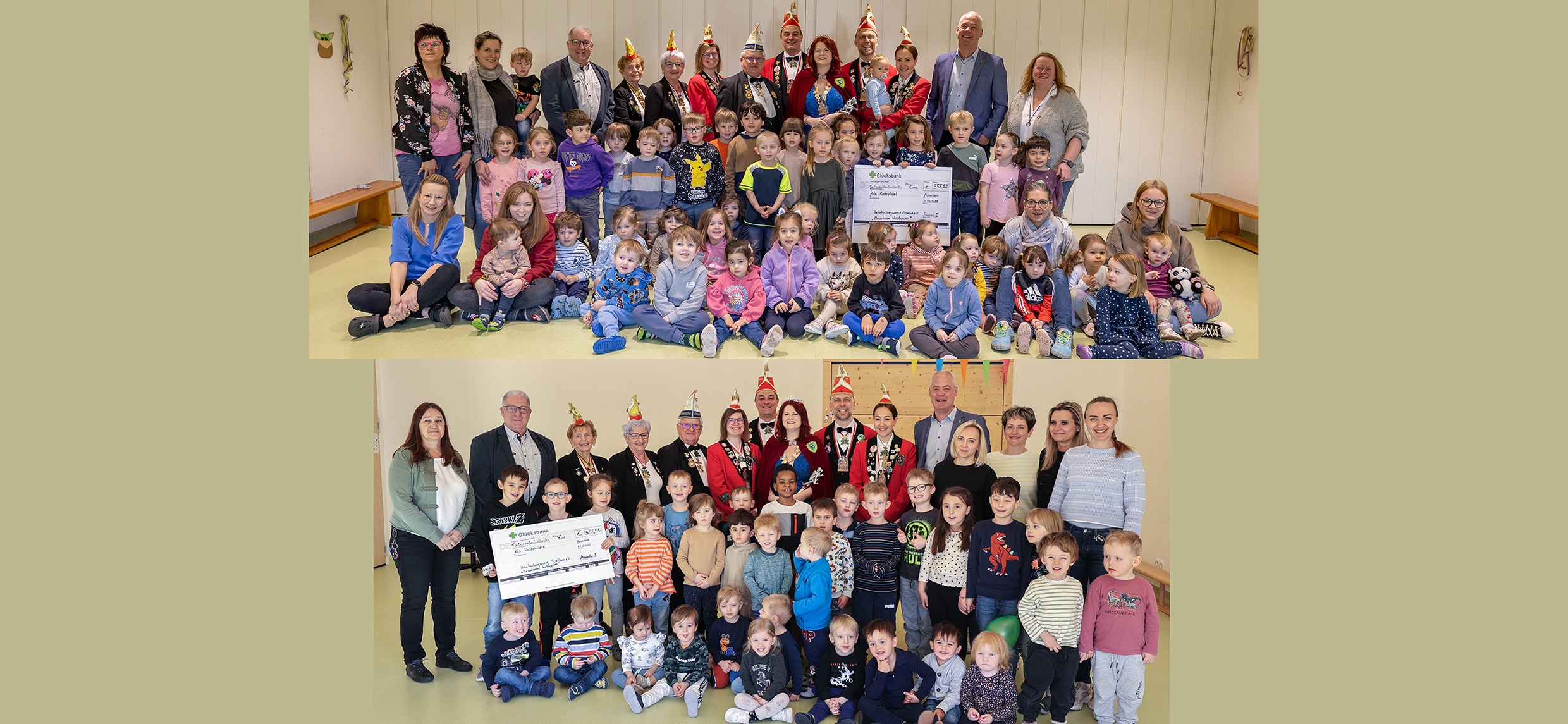 Montage der beiden Spendenübergaben