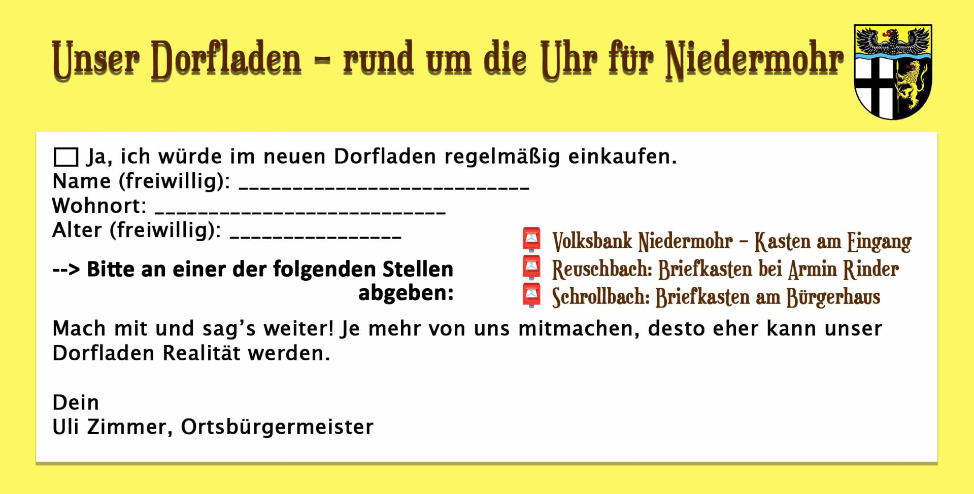 Flyer Dorfladen Niedermohr