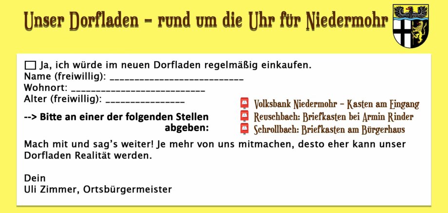 Flyer Dorfladen Niedermohr