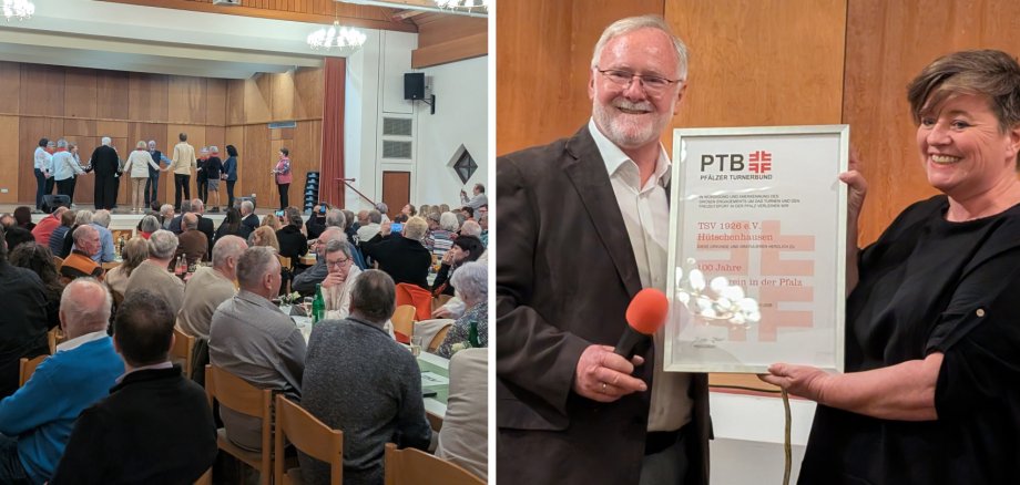 Bildmontage Saal und Urkundenübergabe