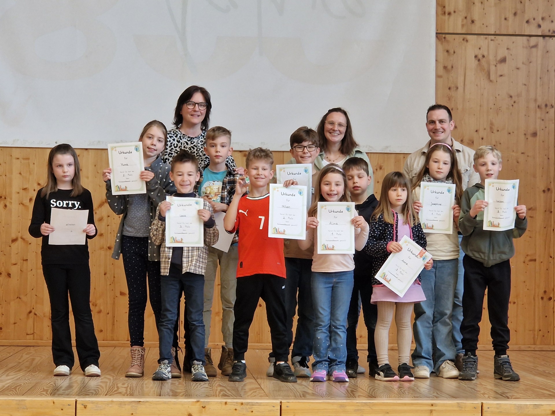 Die Gewinner des Vorlesewettbewerbs